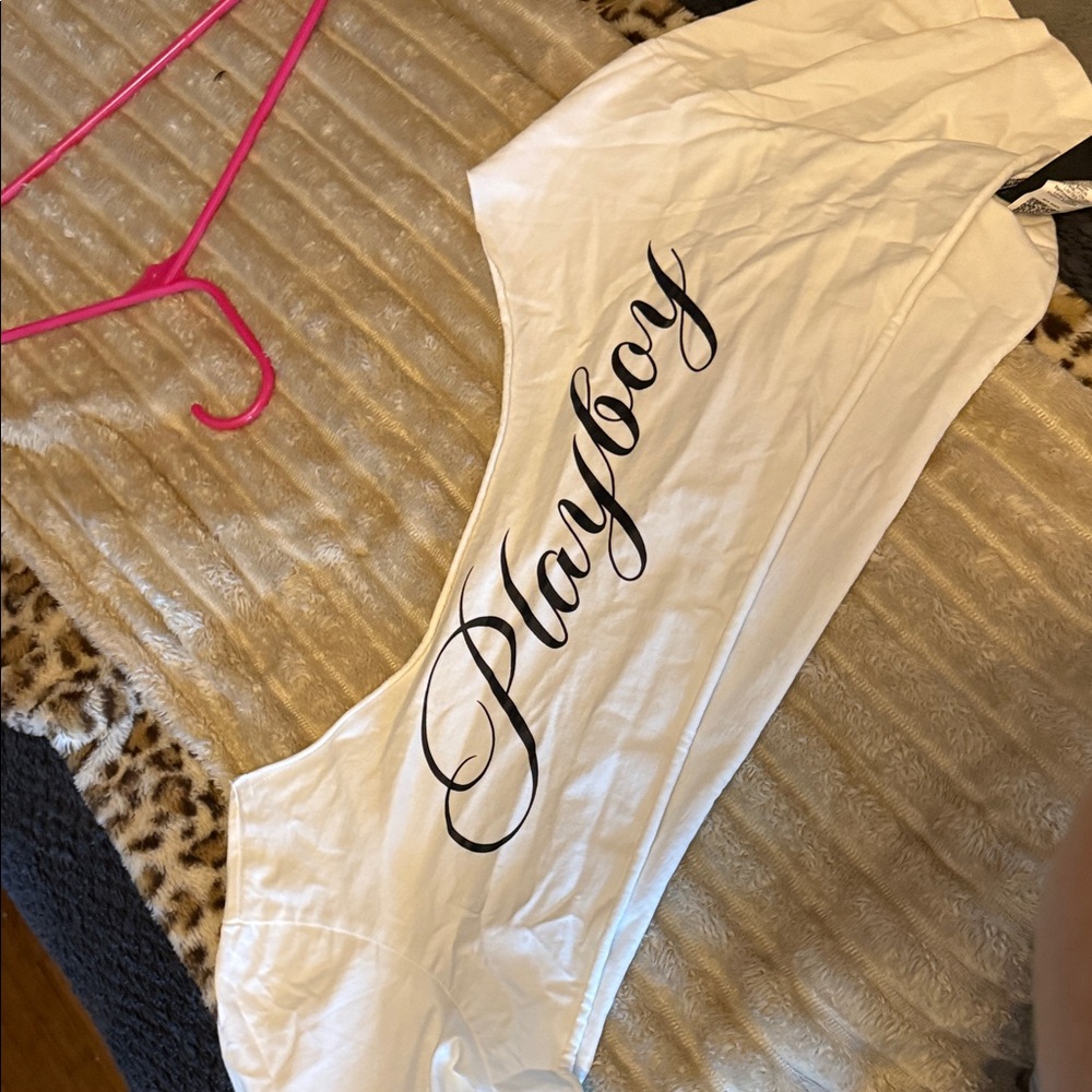 PLAYBOY White Script Crop Top